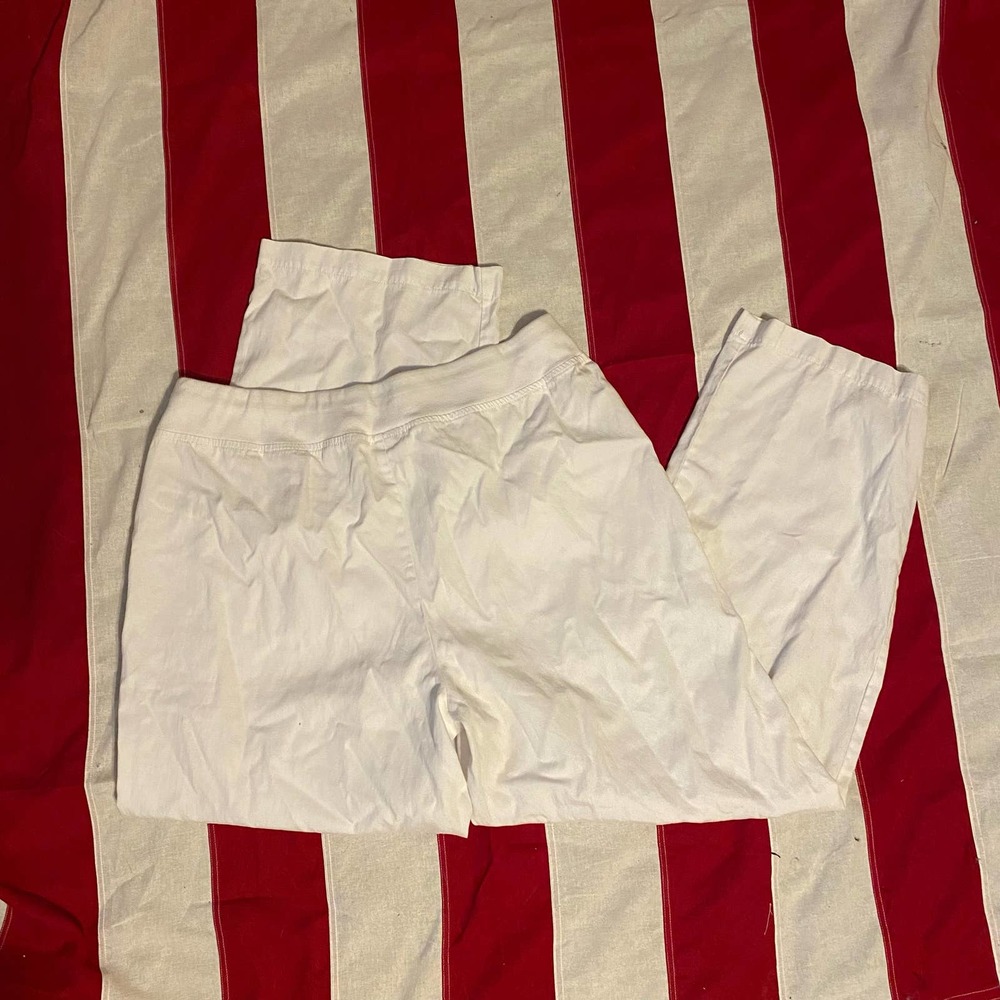 Zenergy by Chico's Sz 3 XL 16-18 Womens wide leg White Pull on pants
